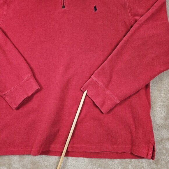Polo By Ralph Lauren Sweater Pony Red 1/4 Zip Pullover Long Sleeve Mens Size XXL - Picture 3 of 10